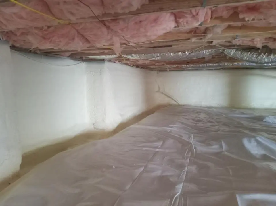 Crawl space encapsulation with closed-cell spray foam for Attic Insulation in Bryan